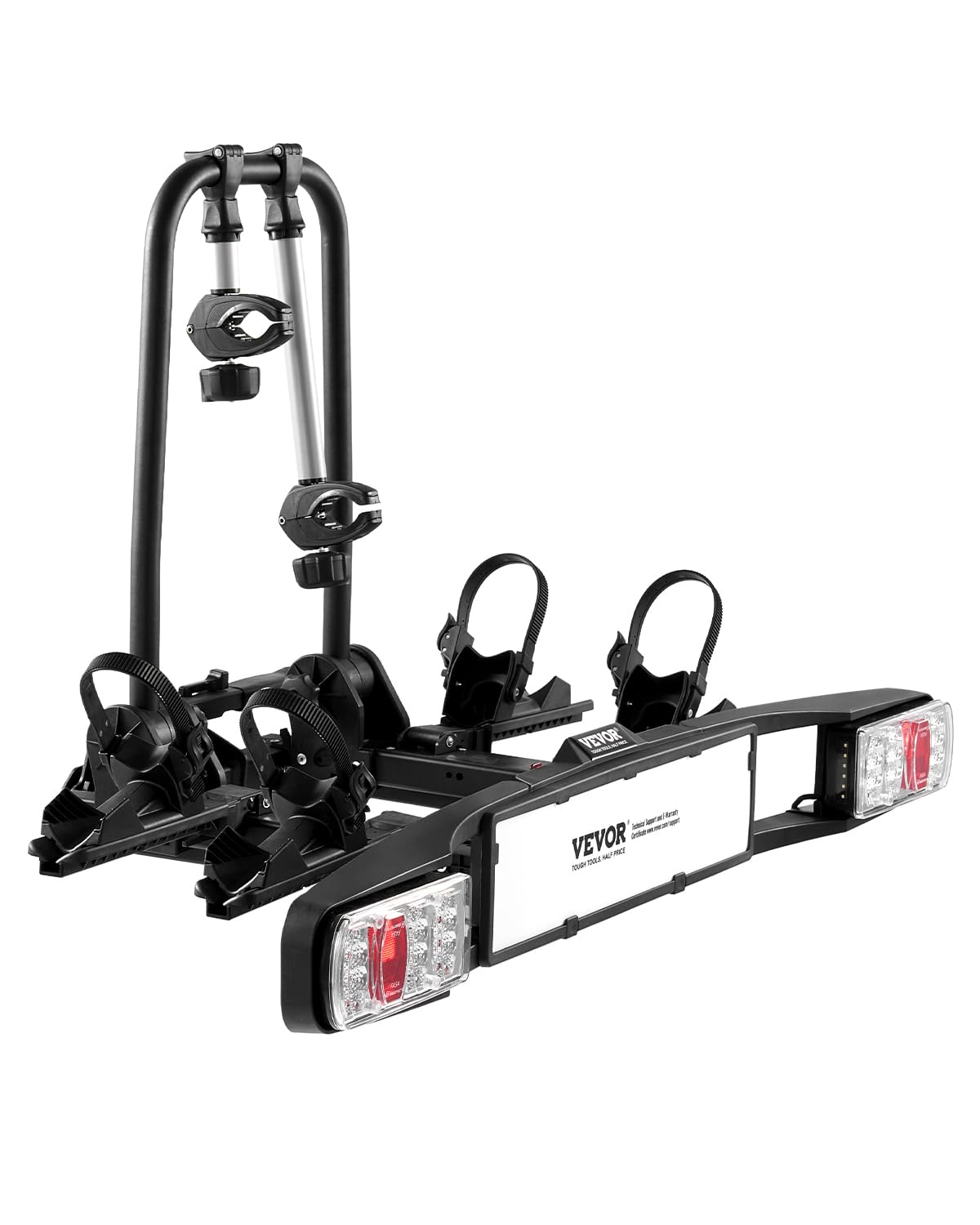 VEVOR Portabicicletas para 2 Bicicletas Eléctricas, Plegable, Bloqueable, Carga 65 kg