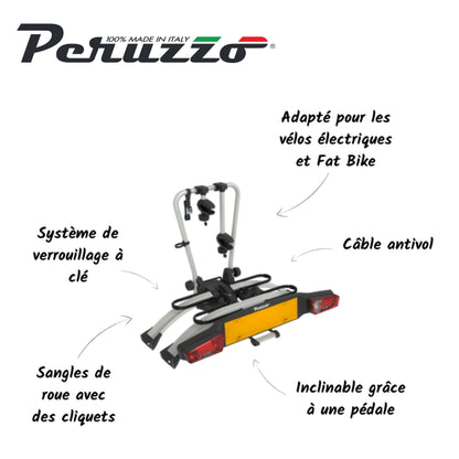 Portabicicletas Gancho Remolque PERUZZO Atlantis 714 para ebike 2 Bicicletas