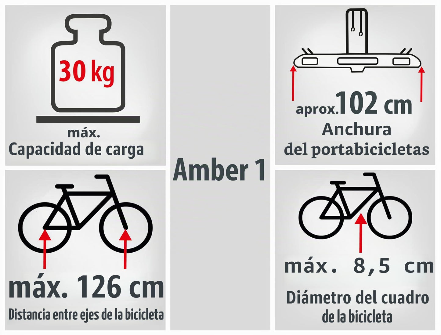 Eufab 11559 Amber 1 - Portabicicletas para Bicicletas eléctricas