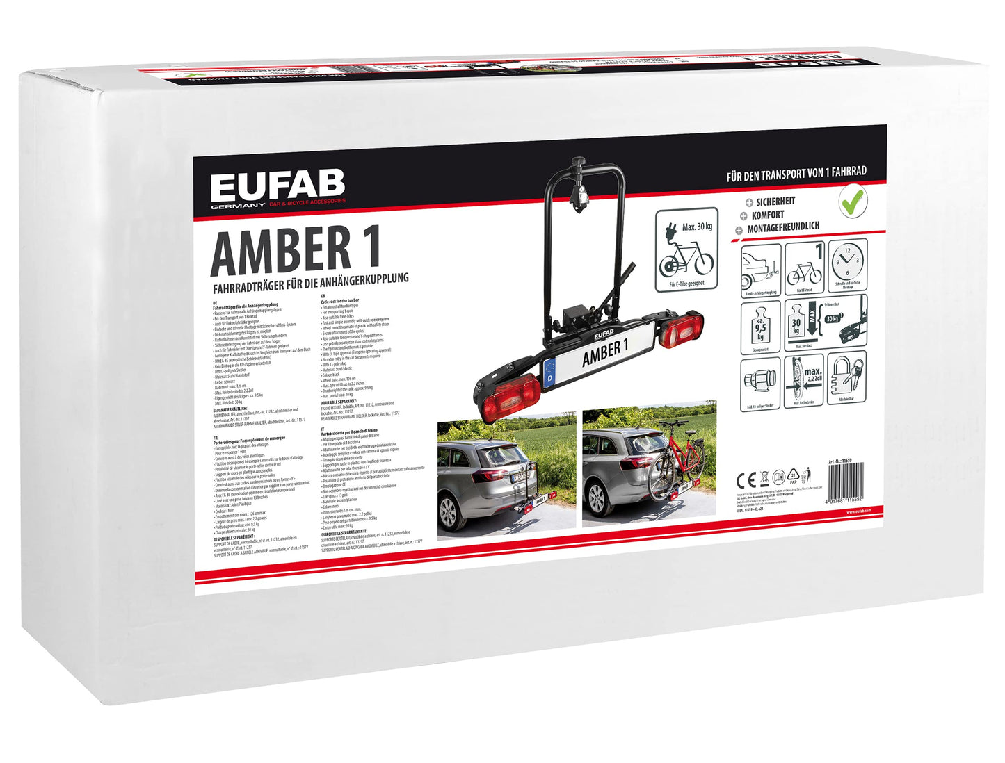 Eufab 11559 Amber 1 - Portabicicletas para Bicicletas eléctricas