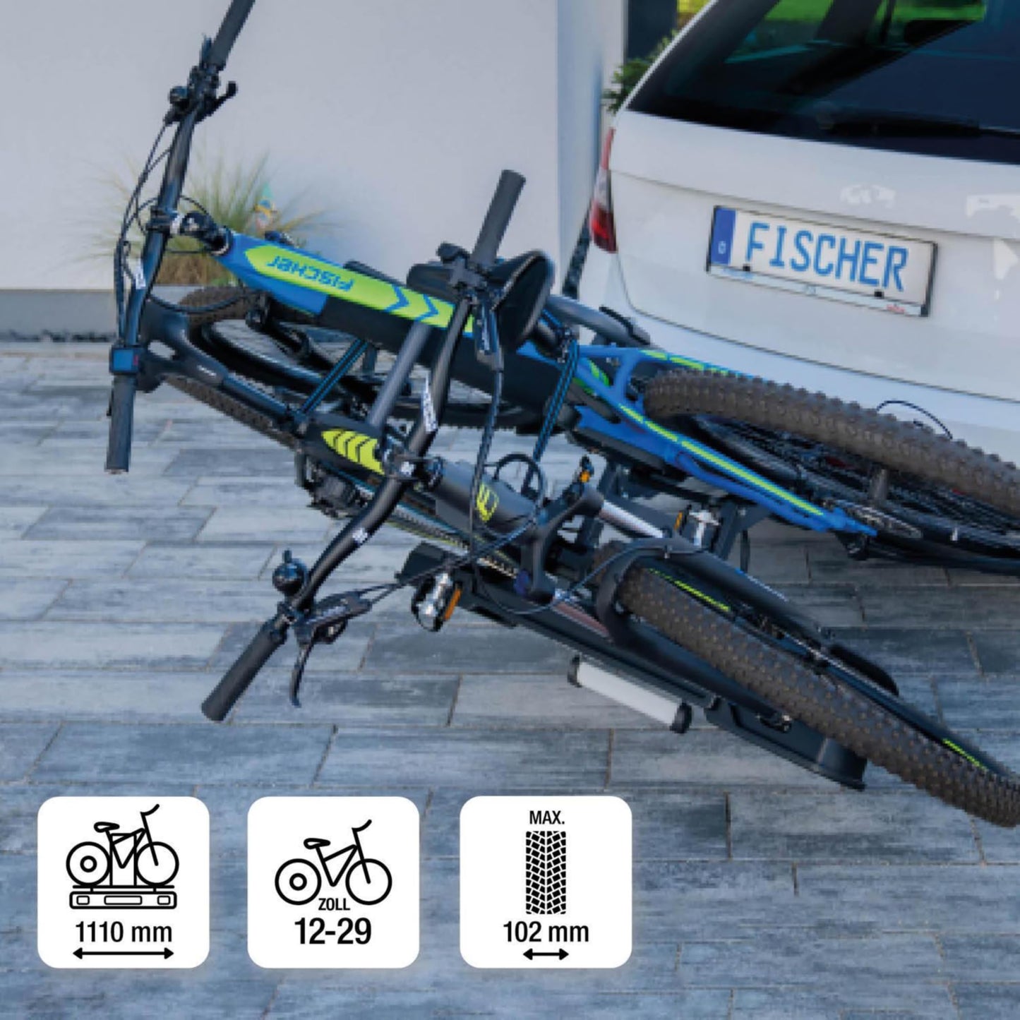 Fischer Proline EVO 126001 Portabicicletas de Bola para 2 Bicicletas o E-Bikes